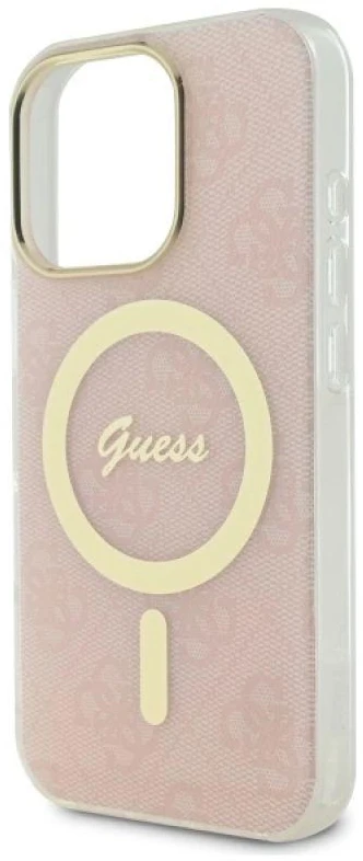 Guess GUHMP16XH4STP Apple iPhone 16 Pro Max 6.9″ rožinės spalvos kietas dėklas IML 4G MagSafe