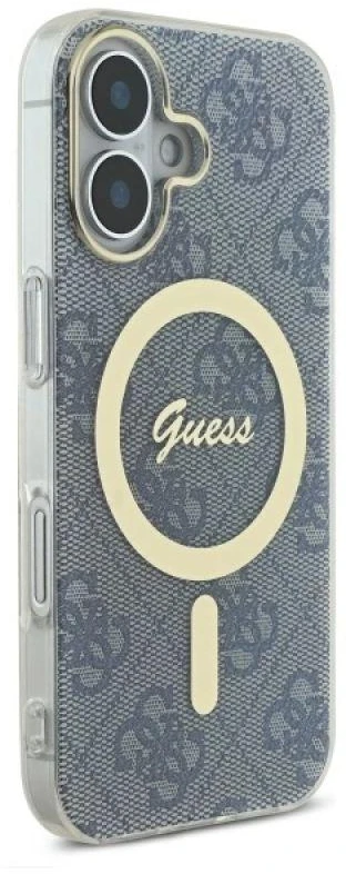 Guess GUHMP16SH4STB Apple iPhone 16 6.1″ mėlynas kietas dėklas IML 4G MagSafe