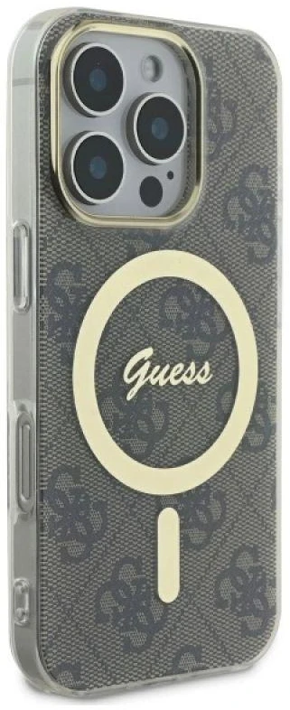 Guess GUHMP16LH4STW Apple iPhone 16 Pro 6.3″ rudos spalvos kietas dėklas IML 4G MagSafe
