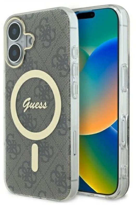 Guess GUHMP16MH4STW Apple iPhone 16 Plus 6.7″ rudos spalvos kietas dėklas IML 4G MagSafe