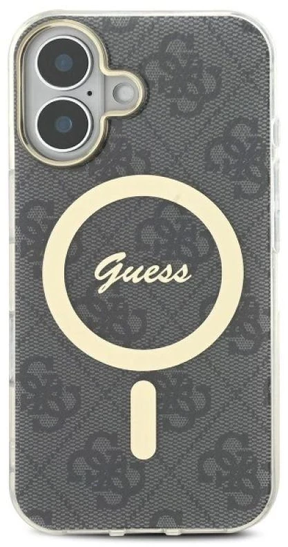 Guess GUHMP16MH4STK Apple iPhone 16 Plus 6.7″ juodos spalvos kietas dėklas IML 4G MagSafe