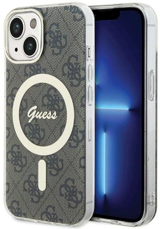 Guess GUHMP15MH4STW Apple iPhone 15 Plu s/ 14 Plus 6.7″ rudos spalvos kietas dėklas IML 4G MagSafe