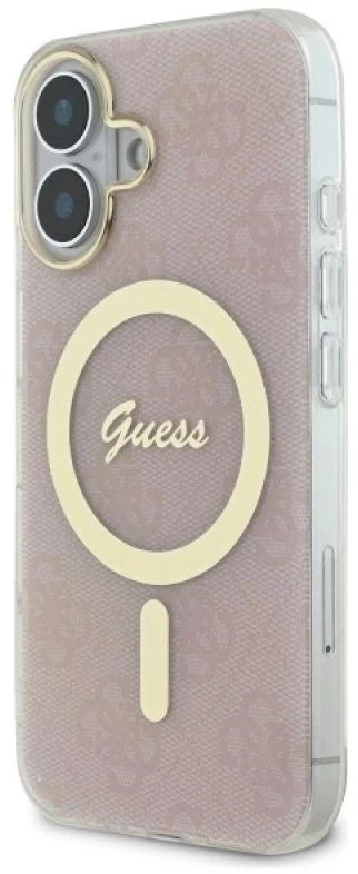 Guess GUHMP16MH4STP Apple iPhone 16 Plus 6.7″ rožinės spalvos kietas dėklas IML 4G MagSafe