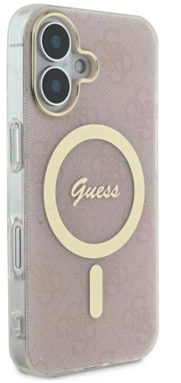 Guess GUHMP16MH4STP Apple iPhone 16 Plus 6.7″ rožinės spalvos kietas dėklas IML 4G MagSafe