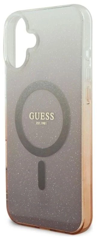 Guess IML Glitter Gradient MagSafe Case Apple iPhone 16 Plus – dėklas telefonui rudos spalvos