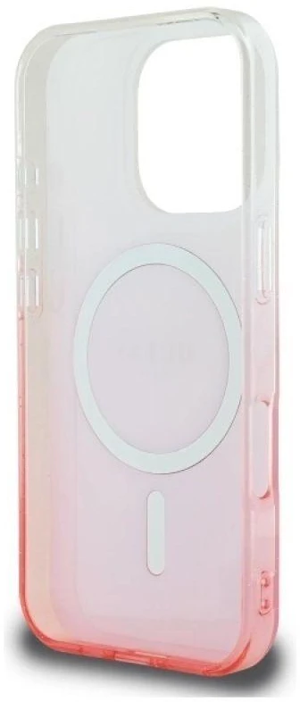 Guess GUHMP16LHGRCELP Apple iPhone 16 Pro 6.3″ rožinės spalvos kietas dėklas IML Glitter Gradient MagSafe