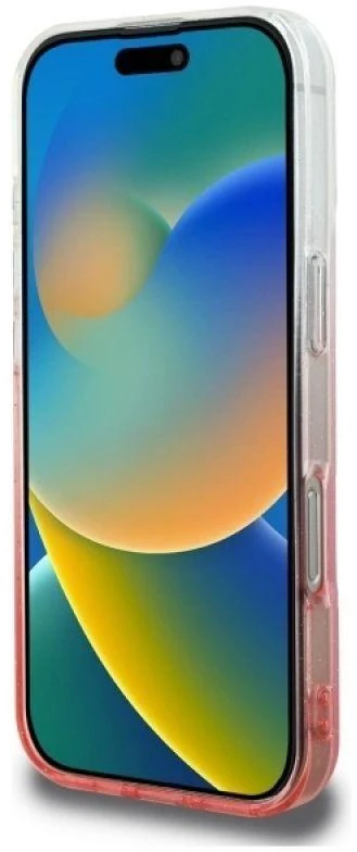 Guess GUHMP16LHGRCELP Apple iPhone 16 Pro 6.3″ rožinės spalvos kietas dėklas IML Glitter Gradient MagSafe