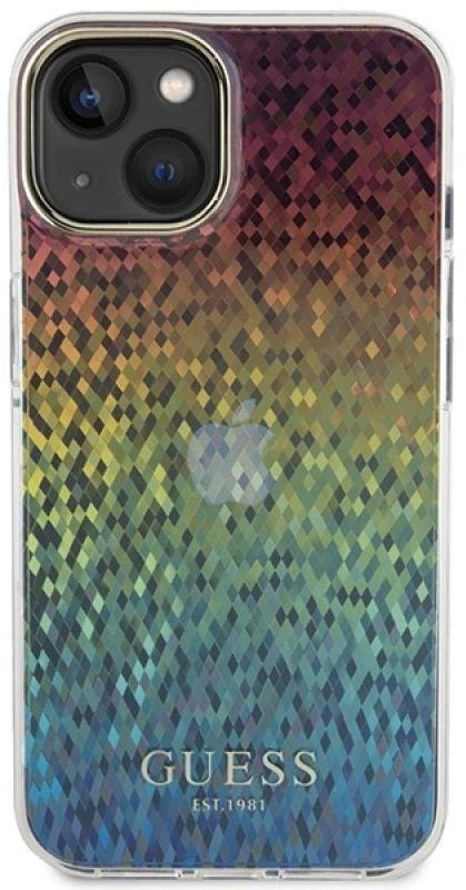 Guess IML Faceted Mirror Disco Iridescent dėklas iPhone 15 - įvairiaspalvis