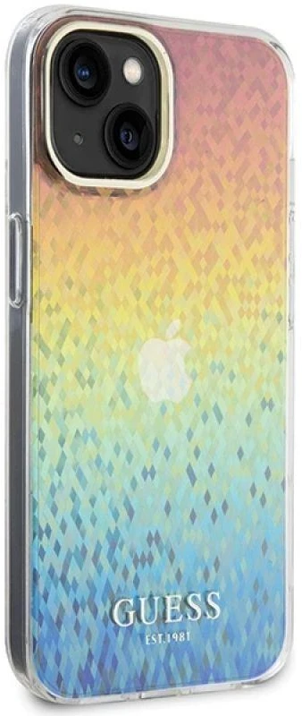 Guess IML Faceted Mirror Disco Iridescent dėklas iPhone 15 - įvairiaspalvis