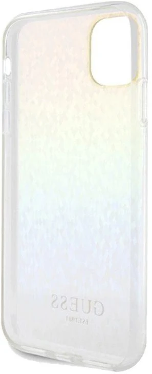 Guess GUHCN61HDECMI Apple iPhone 11 / Xr 6.1″ kietas dėklas IML Faceted Mirror Disco Iridescent