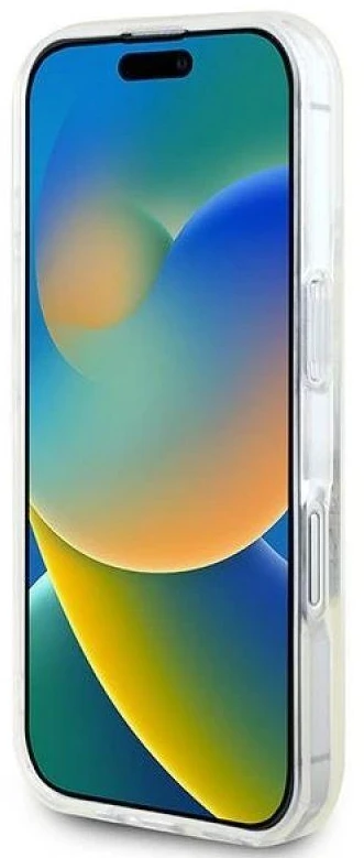 Guess GUHMP16MHFWFCT Apple iPhone 16 Plus 6.7″ skaidrus kietas dėklas IML Flowers Wreath MagSaf
