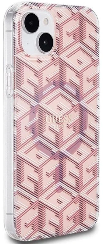 Dėklas GUESS GUHMP15SHGCUSTGP IPHONE 15/14/13 6.1 "Rožinis / Rožinis HARDCASE IML GCUBE MAGSAFE