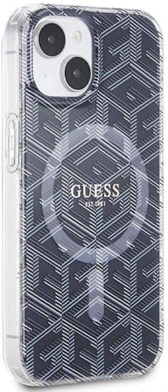 Dėklas GUESS GUHMP15SHGCUSTGK IPHONE 15/14/13 6.1 "Juodas / Juodas HARDCASE IML GCUBE MAGSAFE