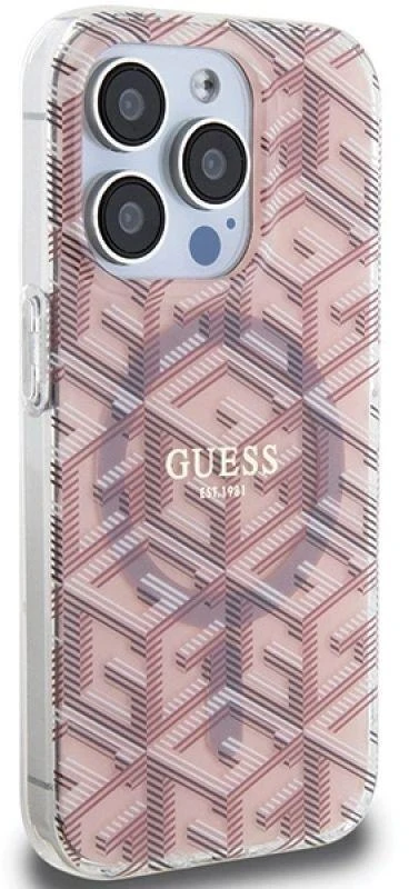 Dėklas GUESS GUHMP15XHGCUSTGP IPHONE 15 PRO MAX 6.7 "Rožinis/Rožinis HARDCASE IML GCUBE MAGSAFE
