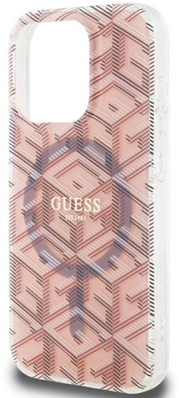 Dėklas GUESS GUHMP15XHGCUSTGP IPHONE 15 PRO MAX 6.7 "Rožinis/Rožinis HARDCASE IML GCUBE MAGSAFE