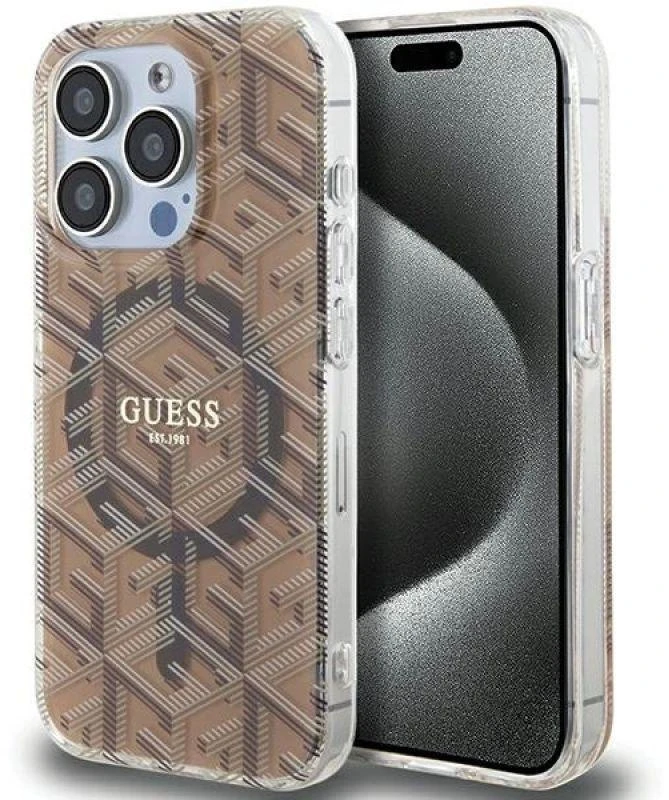 GUESS GUHMP15XHGCUSTGW IPHONE 15 PRO MAX 6.7" RUDAS/RUDAS KIETAS DĖKLAS IML GCUBE MAGSAFE