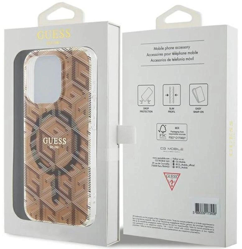 GUESS GUHMP15XHGCUSTGW IPHONE 15 PRO MAX 6.7" RUDAS/RUDAS KIETAS DĖKLAS IML GCUBE MAGSAFE