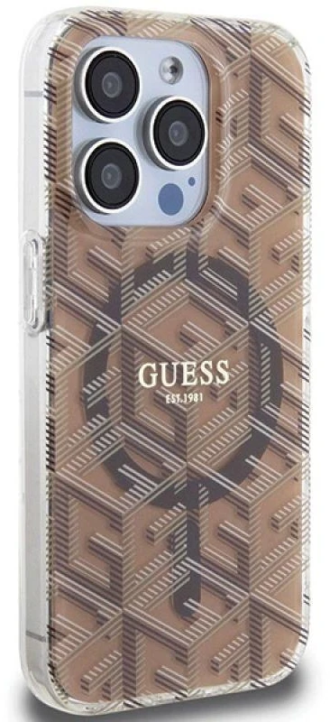 GUESS GUHMP15XHGCUSTGW IPHONE 15 PRO MAX 6.7" RUDAS/RUDAS KIETAS DĖKLAS IML GCUBE MAGSAFE