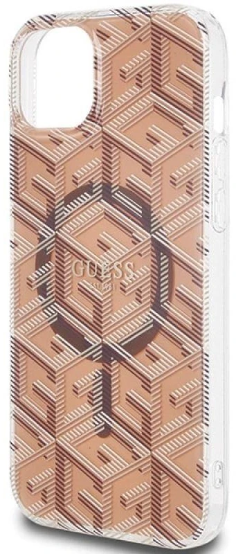 Dėklas GUESS GUHMP15MHGCUSTGW IPHONE 15 PLUS / 14 PLUS 6.7 "BROWN / BROWN HARDCASE IML GCUBE MAGSAFE