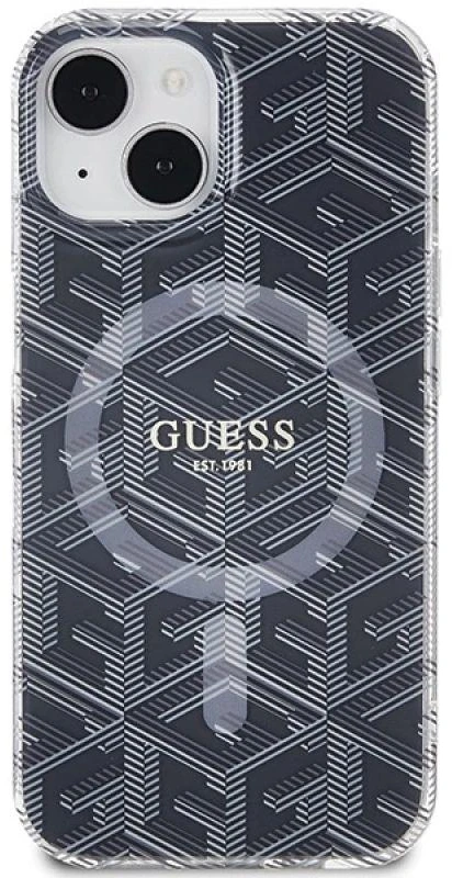 Dėklas GUESS GUHMP15MHGCUSTGK IPHONE 15 PLUS / 14 PLUS 6.7 "Juodas / Juodas HARDCASE IML GCUBE MAGSAFE