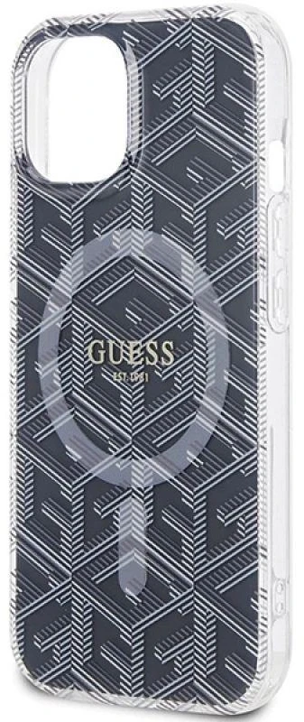 Dėklas GUESS GUHMP15MHGCUSTGK IPHONE 15 PLUS / 14 PLUS 6.7 "Juodas / Juodas HARDCASE IML GCUBE MAGSAFE
