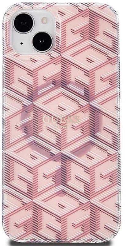 Dėklas GUESS GUHMP15MHGCUSTGP IPHONE 15 PLUS / 14 PLUS 6.7 "Rožinis / Rožinis HARDCASE IML GCUBE MAGSAFE