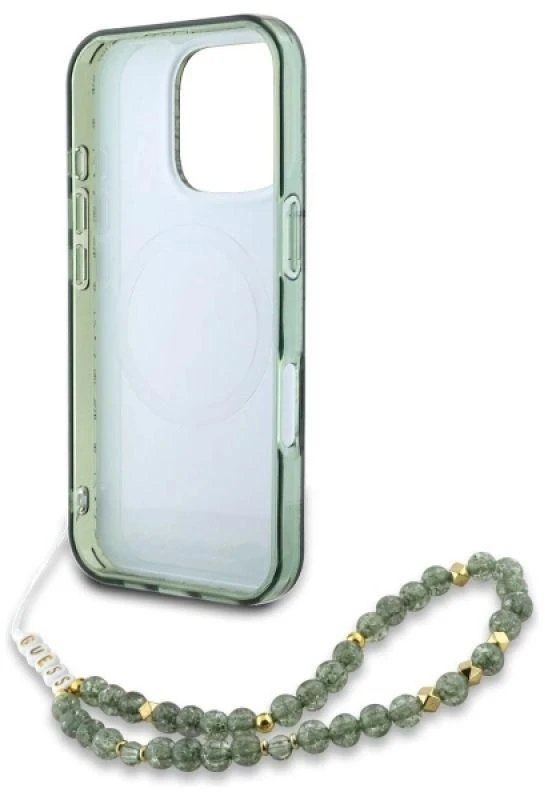 Guess GUHMP16XHCPOFPA Apple iPhone 16 Pro Max 6.9″ žalias kietas dėklas IML Flowers Allover Electro Wit