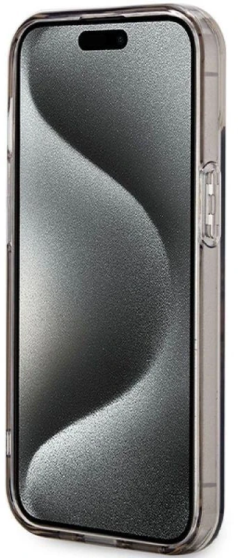 Guess IML Flowers Wreath MagSafe Apple iPhone 15 / 14 / 13 – dėklas telefonui juodos spalvos