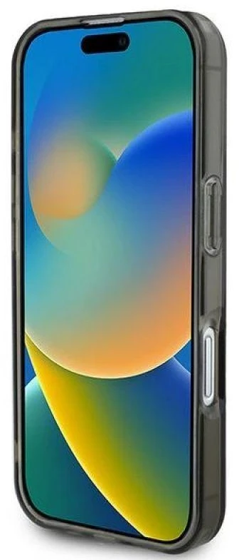 Guess GUHMP16MHFGEREK Apple iPhone 16 Plus 6.7″ juodos spalvos kietas dėklas IML Glitter Circle MagSafe