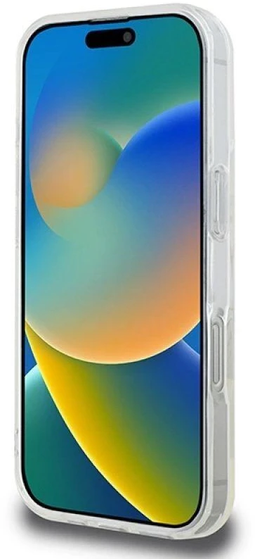 Guess GUHMP16XHFGERET Apple iPhone 16 Pro Max 6.9″ skaidrus kietas dėklas IML Glitter Circle Ma