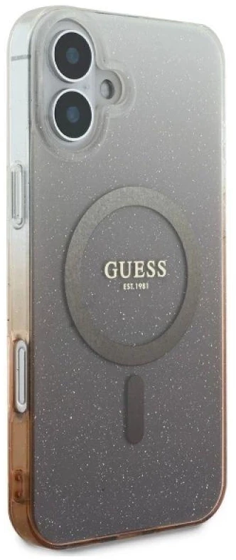 Guess IML Glitter Gradient MagSafe Apple iPhone 16 Case – dėklas telefonui rudos spalvos