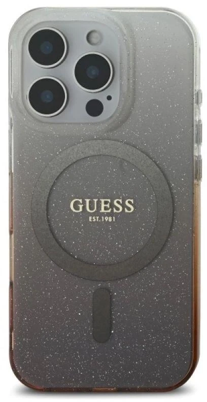 Guess IML Glitter Gradient MagSafe Apple iPhone 16 Pro Case – dėklas telefonui rudos spalvos