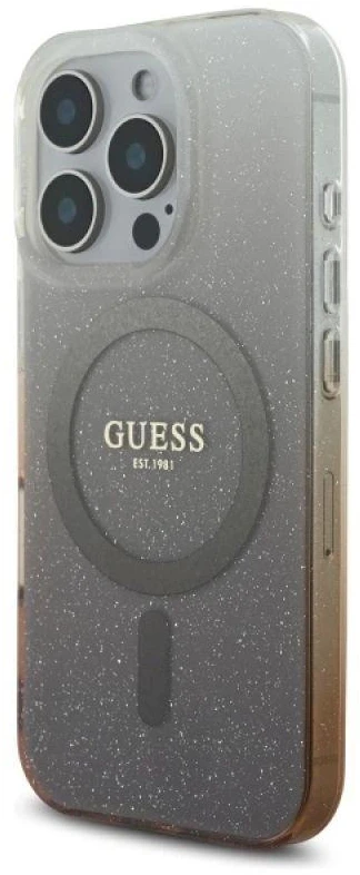 Guess IML Glitter Gradient MagSafe Apple iPhone 16 Pro Case – dėklas telefonui rudos spalvos