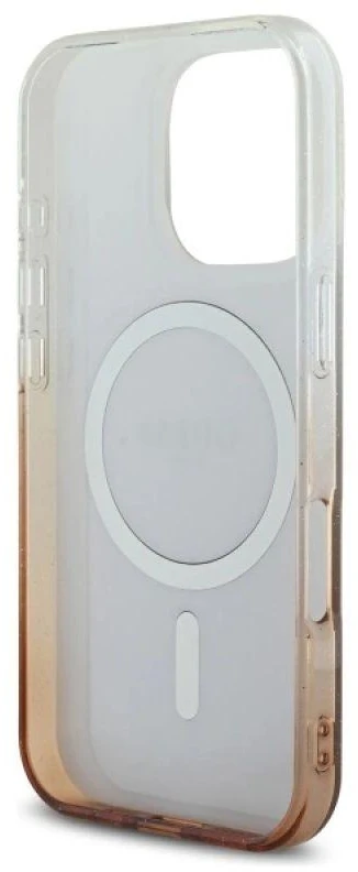 Guess IML Glitter Gradient MagSafe Apple iPhone 16 Pro Case – dėklas telefonui rudos spalvos