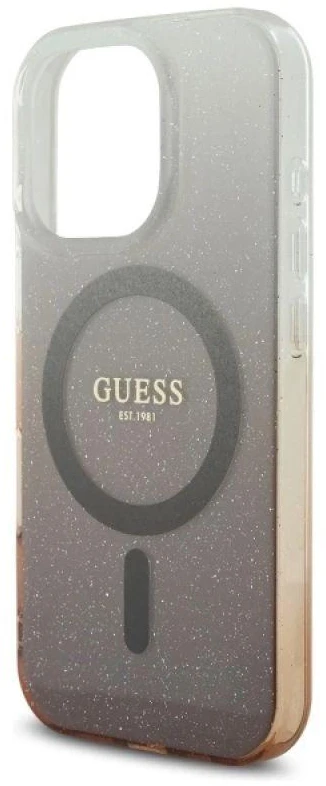 Guess IML Glitter Gradient MagSafe Apple iPhone 16 Pro Case – dėklas telefonui rudos spalvos