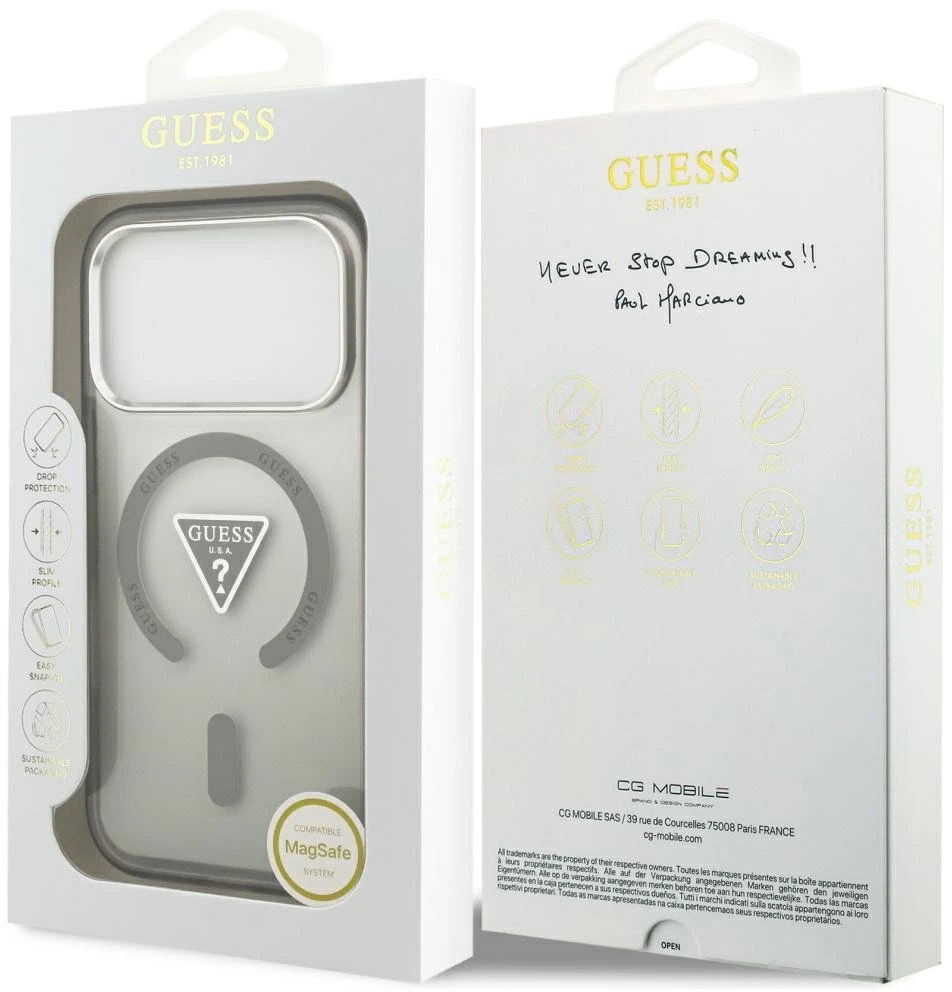 „Guess IML“ gradiento trikampio logotipo „MagSafe“ dėklas, skirtas „iPhone 17 Pro Max“ - Žalias