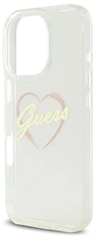 Guess GUHCP16LHCHGSPT Apple iPhone 16 Pro 6.3″ skaidrus kietas dėklas IML Heart
