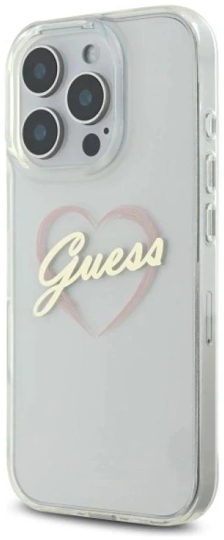 Guess GUHCP16LHCHGSPT Apple iPhone 16 Pro 6.3″ skaidrus kietas dėklas IML Heart