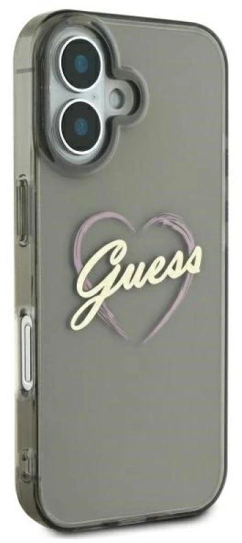Guess GUHCP16SHCHGSPK Apple iPhone 16 6.1″ juodos spalvos kietas dėklas IML Heart