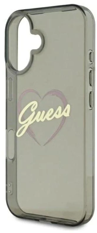Guess GUHCP16SHCHGSPK Apple iPhone 16 6.1″ juodos spalvos kietas dėklas IML Heart