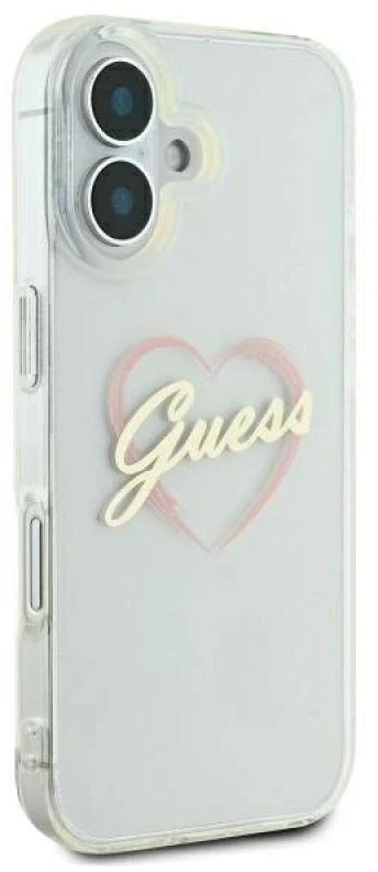Guess GUHCP16SHCHGSPT Apple iPhone 16 6.1″ skaidrus kietas dėklas IML Heart