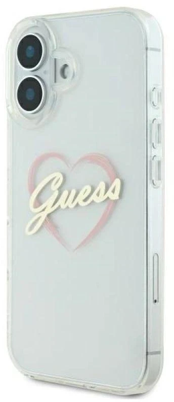 Guess GUHCP16SHCHGSPT Apple iPhone 16 6.1″ skaidrus kietas dėklas IML Heart