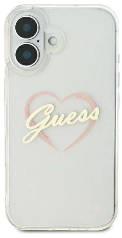 Guess GUHCP16SHCHGSPT Apple iPhone 16 6.1″ skaidrus kietas dėklas IML Heart