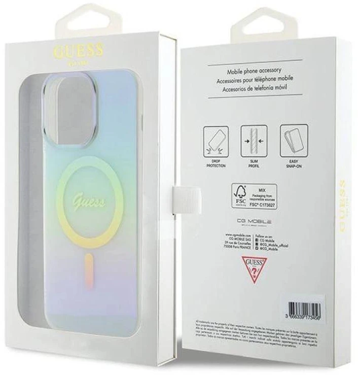 GUESS GUHMP15LHITSQ IPHONE 15 PRO 6.1 "TURKIO SPALVOS / TURKIO SPALVOS KIETAS DĖKLAS IML IRIDESCENT MAGSAFE
