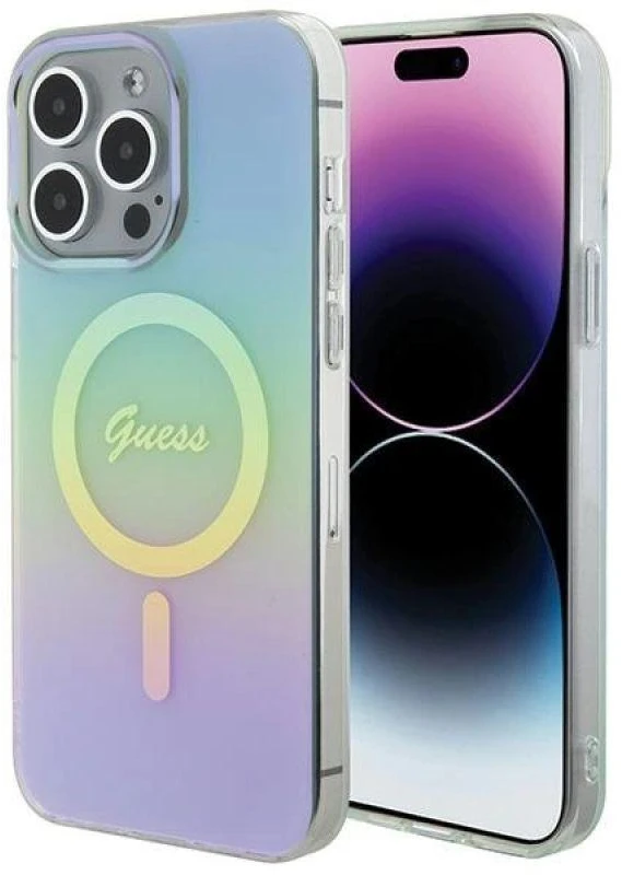 GUESS GUHMP15LHITSQ IPHONE 15 PRO 6.1 "TURKIO SPALVOS / TURKIO SPALVOS KIETAS DĖKLAS IML IRIDESCENT MAGSAFE