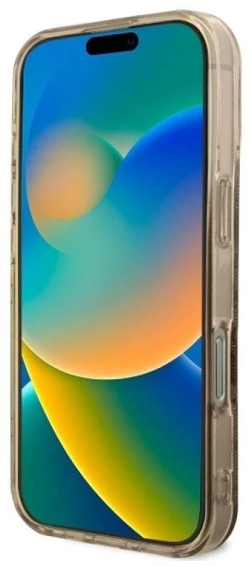 Guess IML Peony On 4G Background MagSafe Case Apple iPhone 16 Pro – dėklas telefonui rudos spalvos
