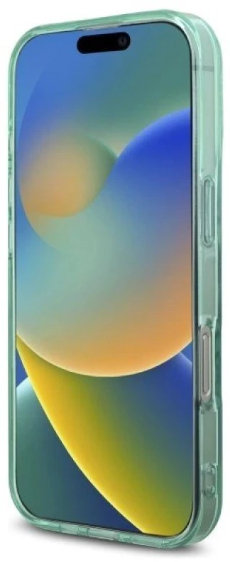 Guess GUHMP16XPFTDTEN Apple iPhone 16 Pro Max 6.9″ žalias kietas dėklas IML Rhinestones MagSafe
