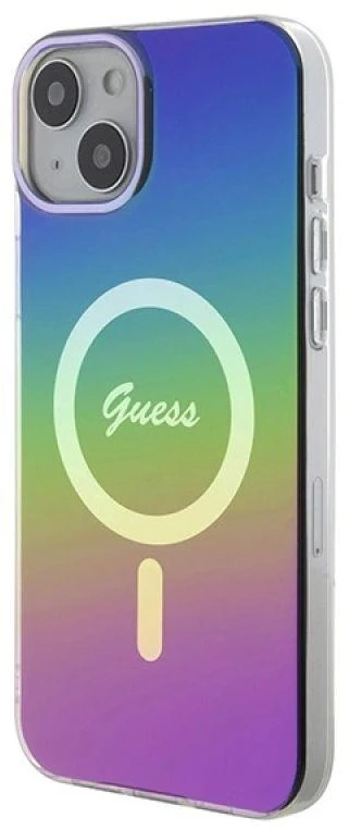 Guess GUHMP15MHITSK Apple iPhone 15 Plus/ 14 Plus 6.7″ rainbow kietas dėklas IML Iridescent MagSa