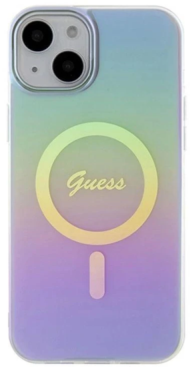Guess dėklas, skirtas iPhone 15 Plus 6,7 GUHMP15MHITSU HC IML MAGSAFE IRIDESCENT violetinės spalvos inės spalvos