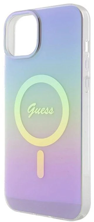 Guess dėklas, skirtas iPhone 15 Plus 6,7 GUHMP15MHITSU HC IML MAGSAFE IRIDESCENT violetinės spalvos inės spalvos